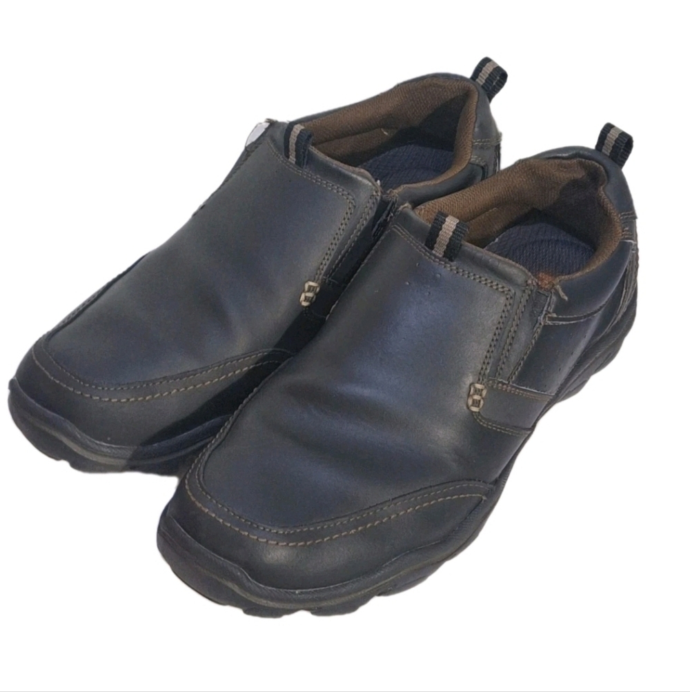 Skechers Men's Montz Devent Loafers US Size 10 Dark Brown Leather Upper Comfort